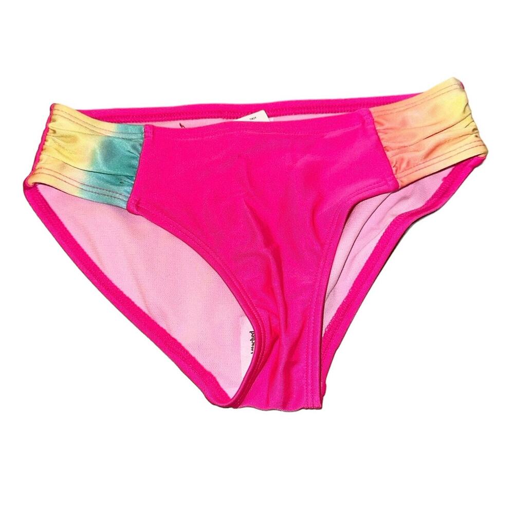 Cat & Jack Girls Bikini Bottoms Size 6/6X NWT Pink Rainbow Tie Dye Swim